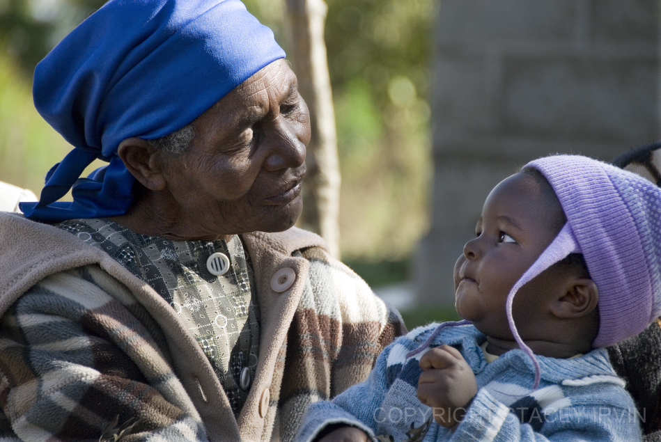 A member of a group of grandmothers who are raising orphans in and around the village of Ndathi near Mt. Kenya. On this day, representatives from "Burning Bush Inc.":http://www.burningbushkenya.org had come to find out what types of sustainable aid they might be able to provide for the grandmothers.